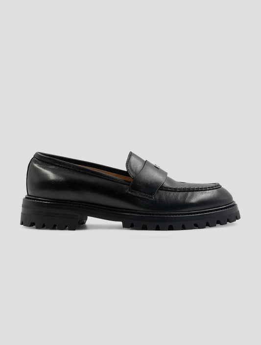 Kiton Black Leather Loafers