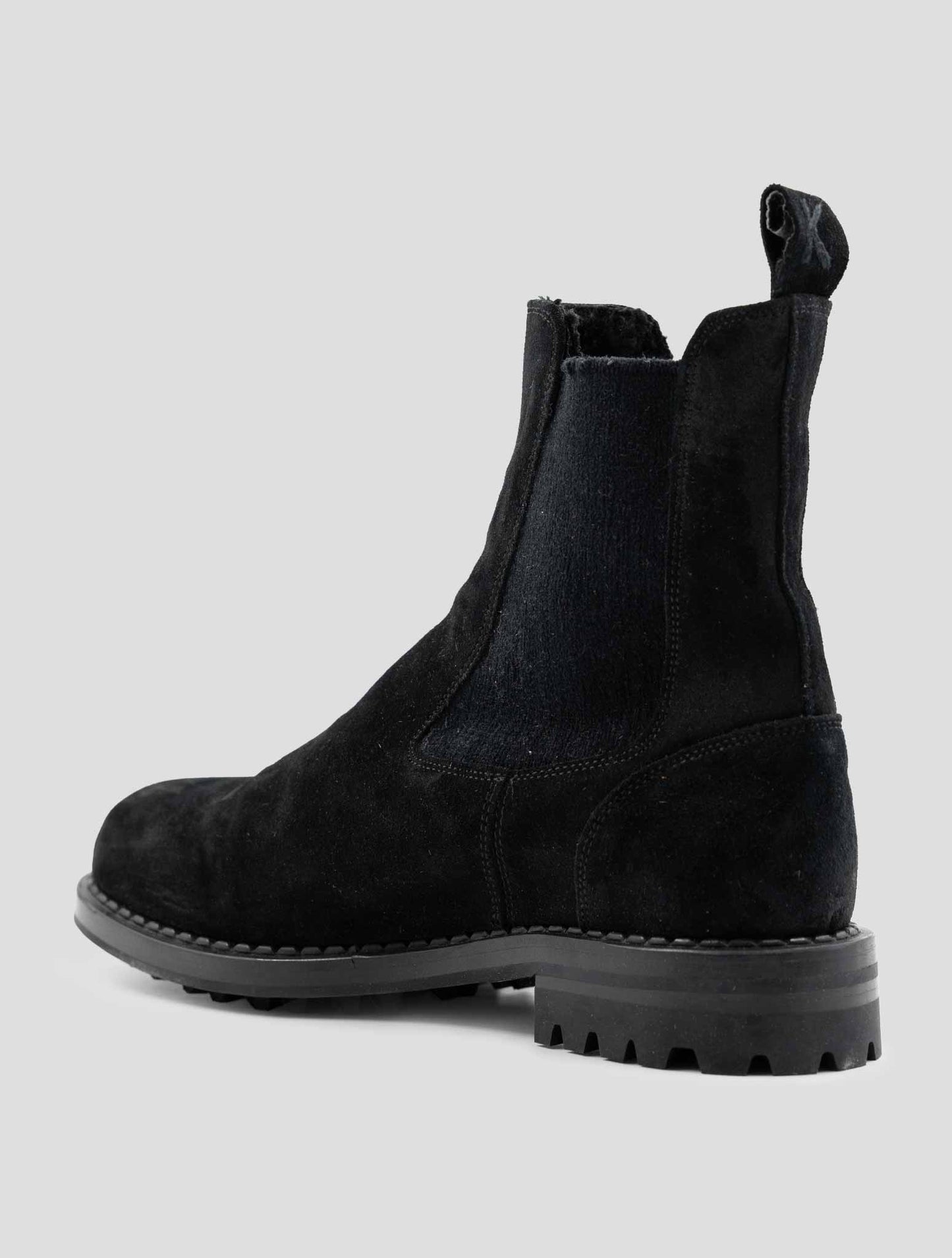 Kiton Black Leather Suede With Fur Boots