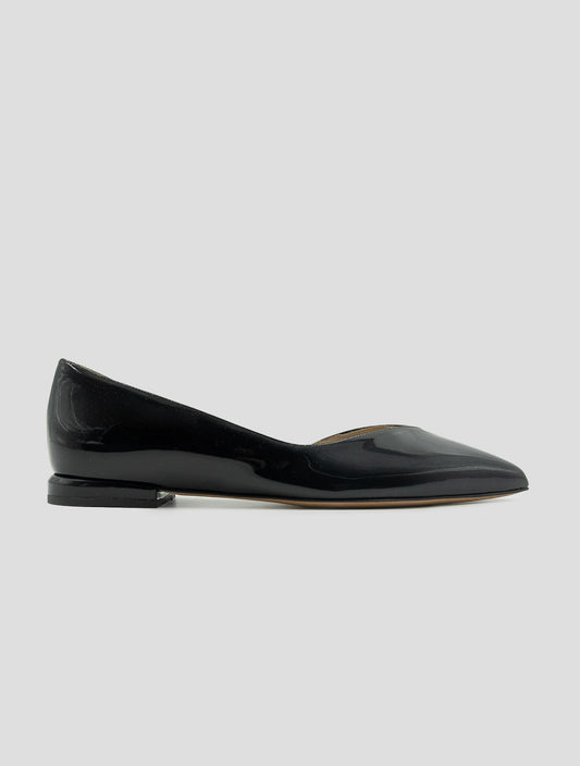 Kiton Black Leather Ballerina