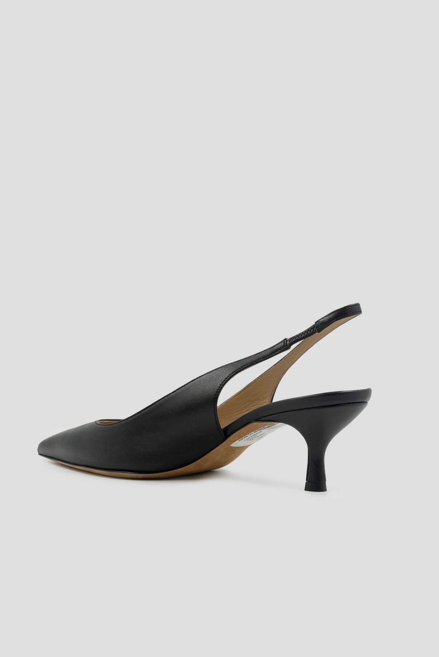 Kiton Black Leather Slingbacks