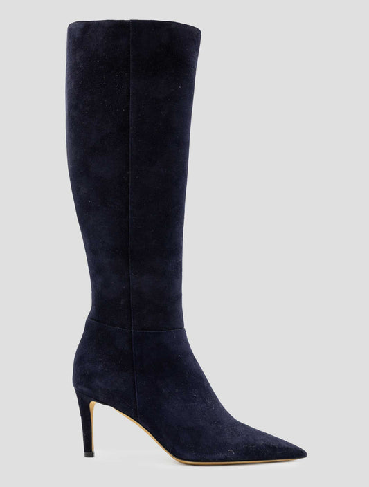 Kiton Blue Leather Suede Boots
