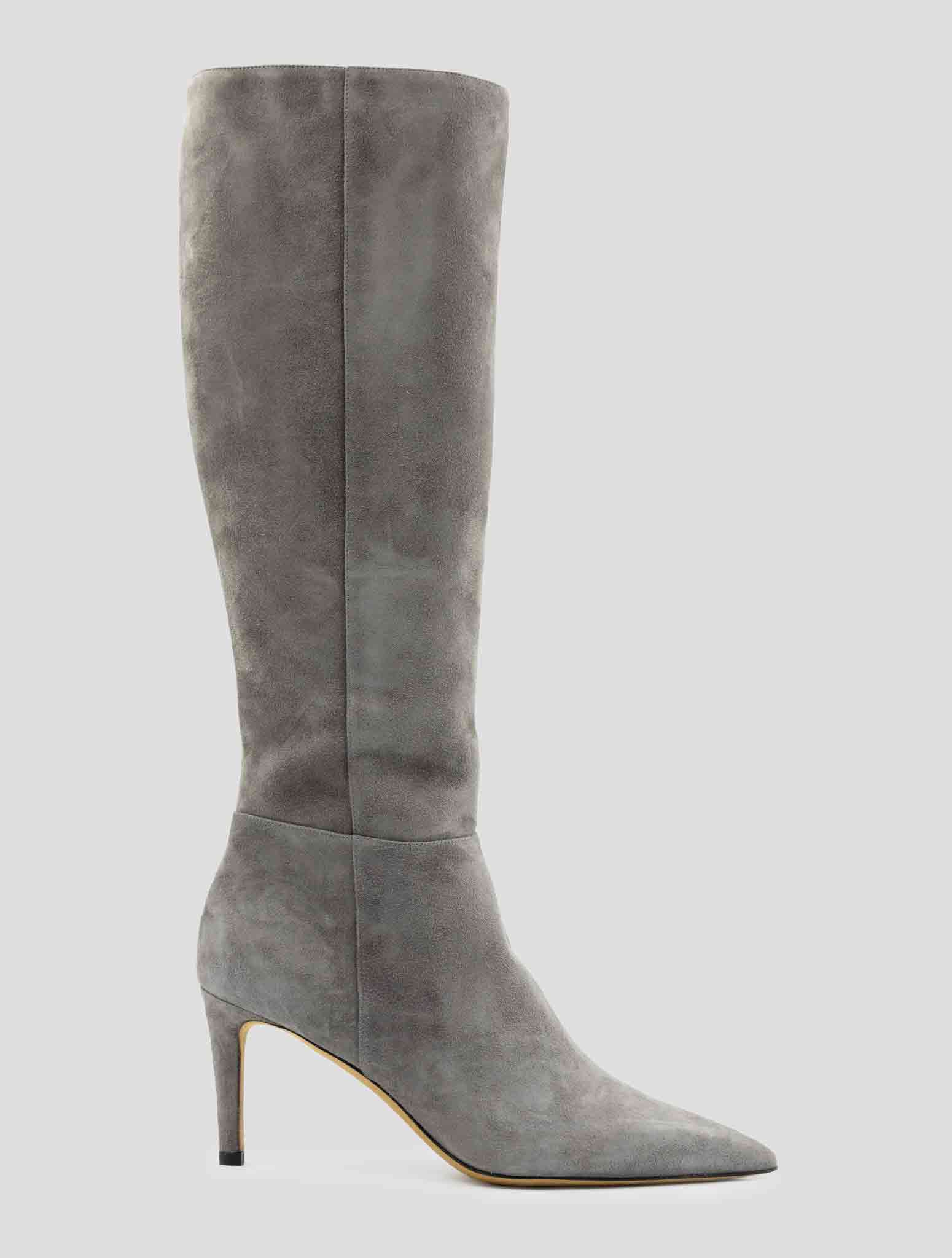 Kiton Gray Leather Suede Boots