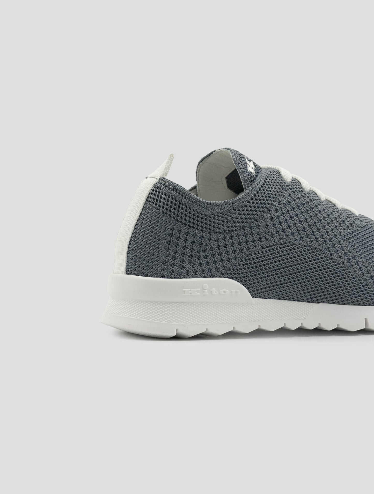 Kiton Gray Cotton Ea Sneakers