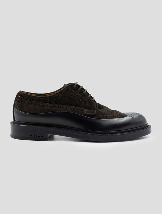 Kiton Brown Leather Suede Leather Dress Shoes