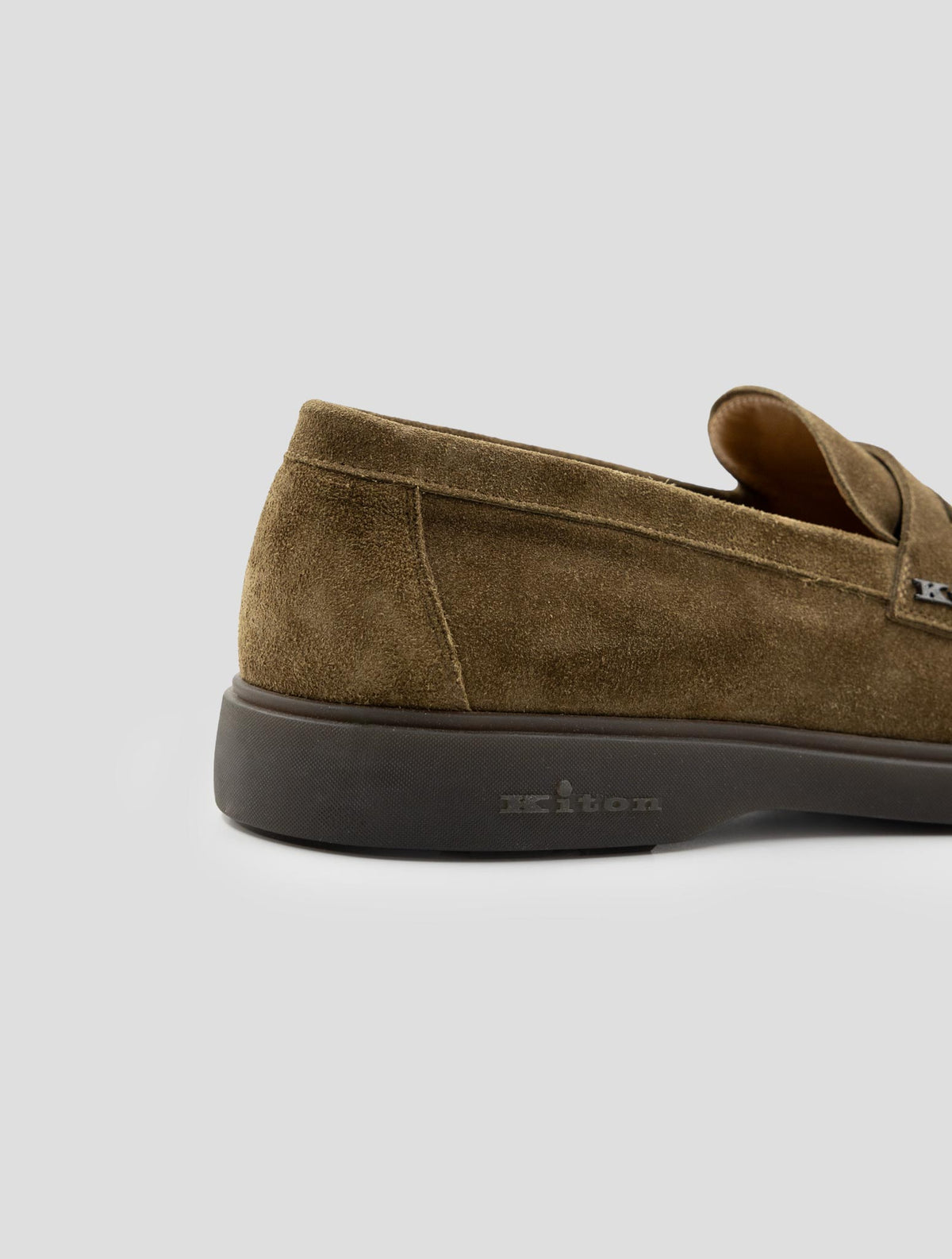 Kiton Brown Leather Suede Loafers