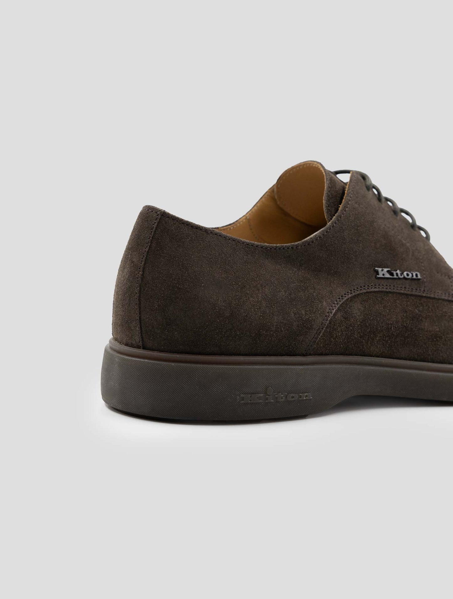 Kiton Brown Leather Suede Dress Shoes