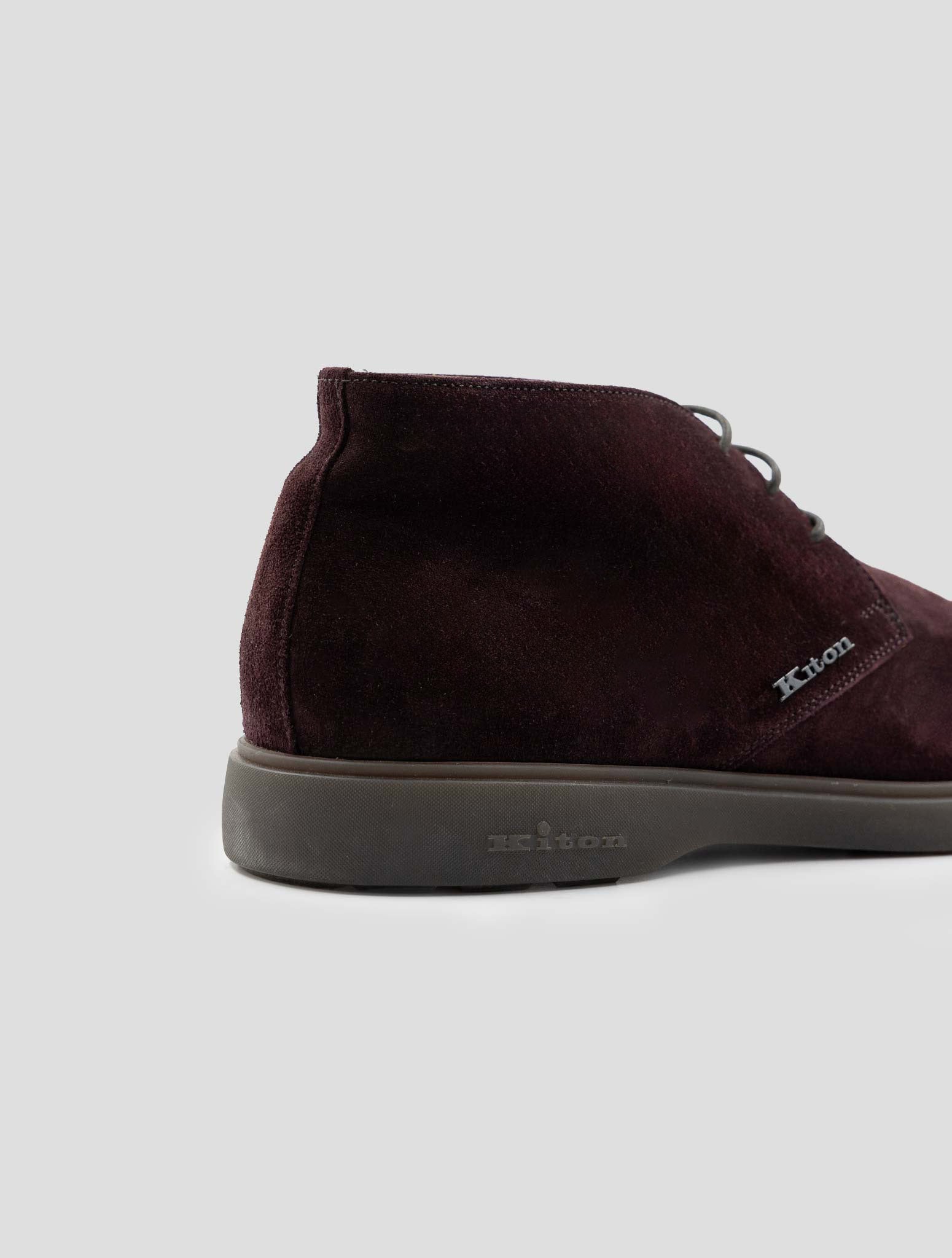 Kiton Bordeaux Leather Suede Boots