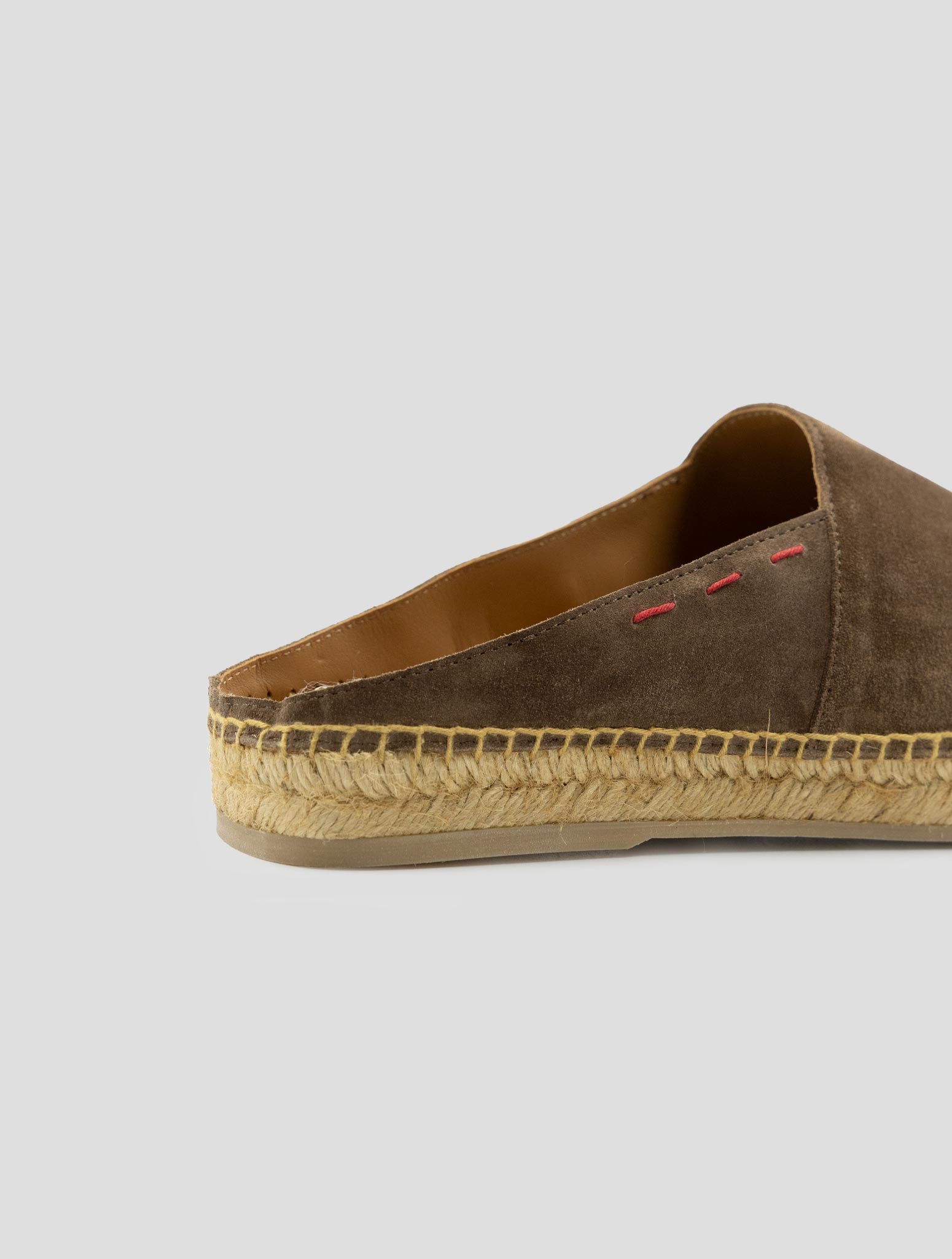 Kiton Brown Leather Suede Espadrillas