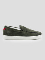 Kiton Gray Leather Suede Loafers