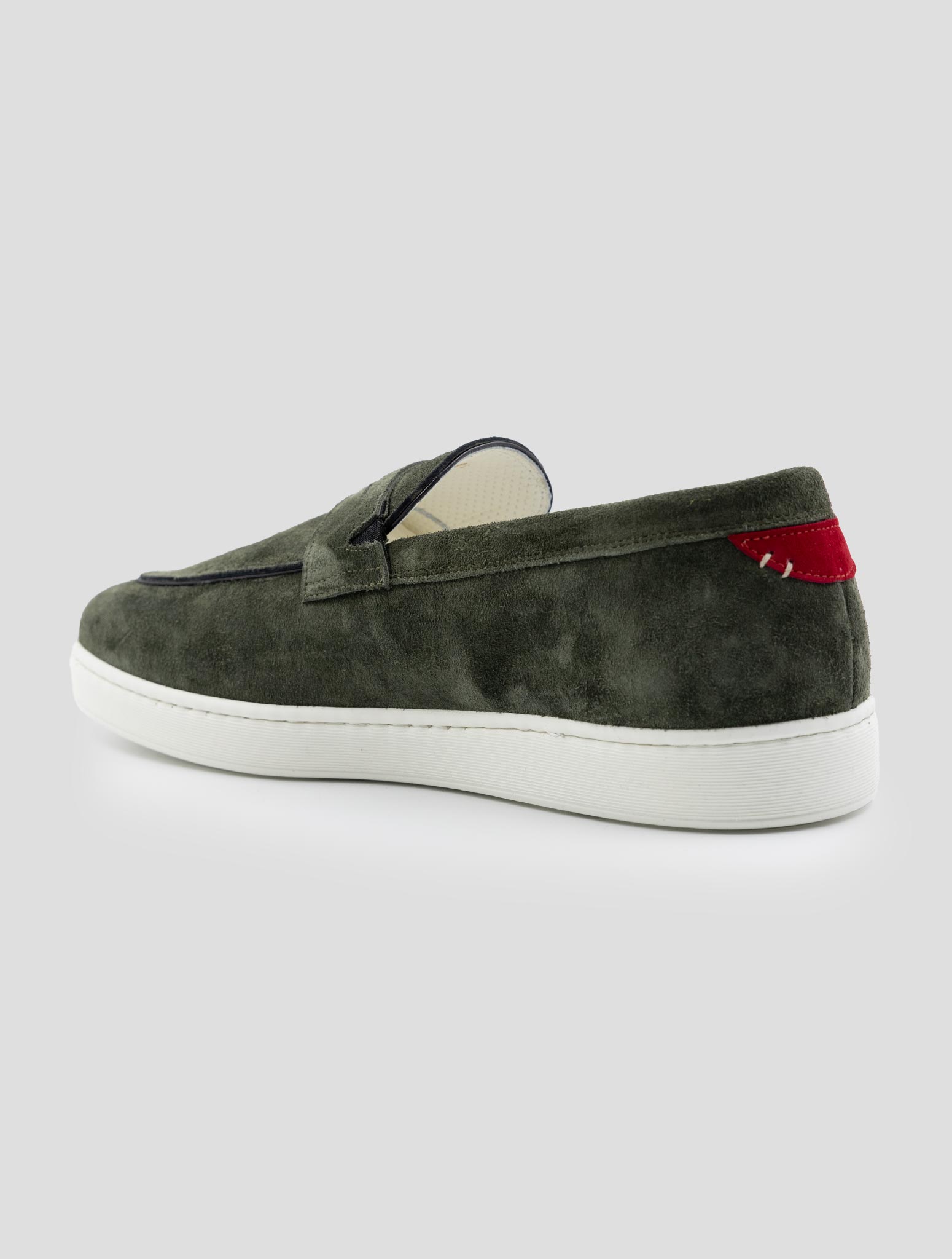 Kiton Gray Leather Suede Loafers