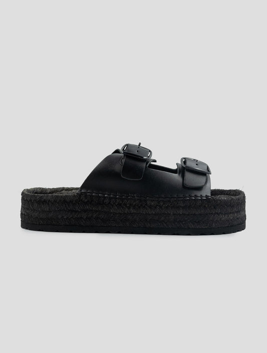 Kiton Black Leather Sandals