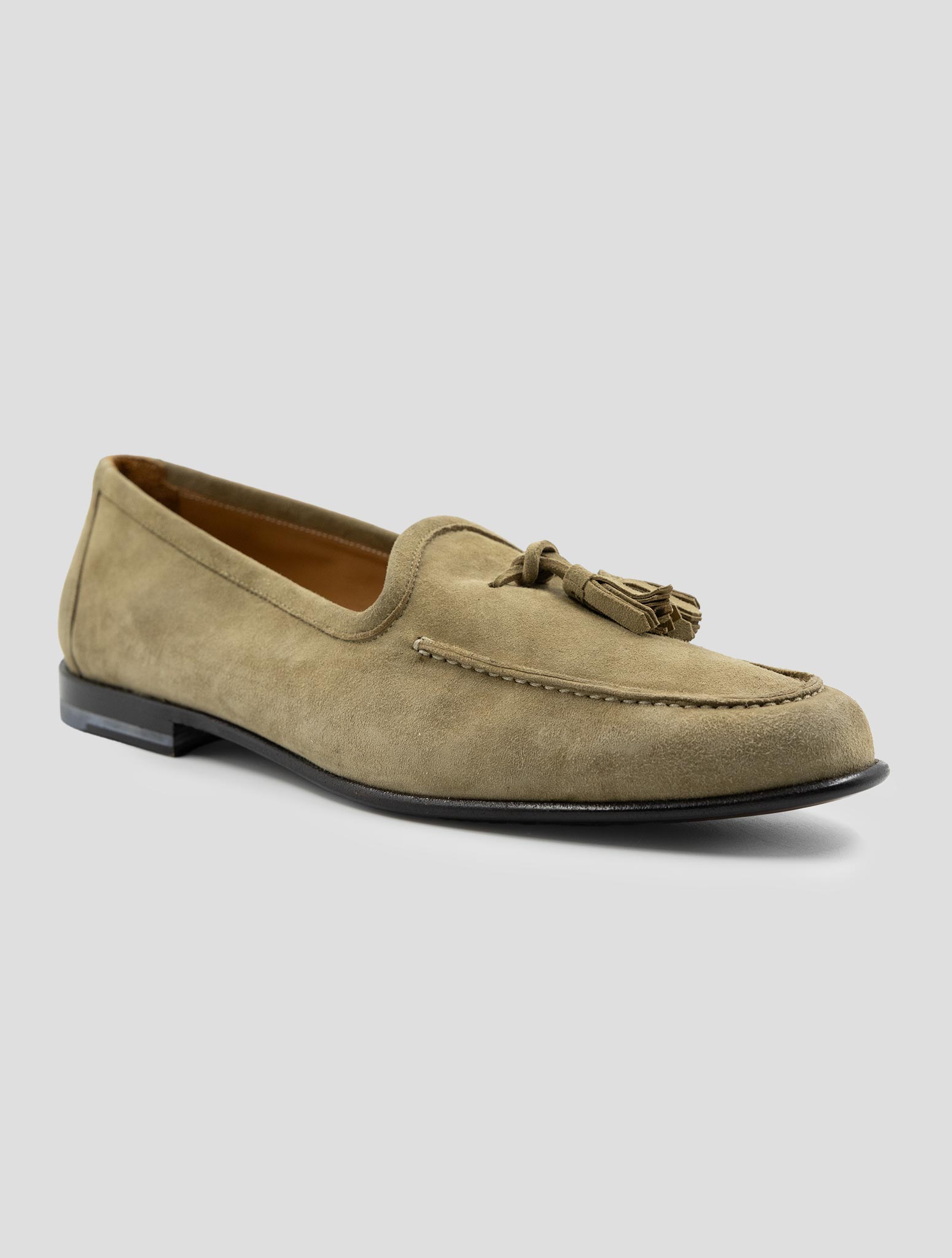 Kiton Beige Leather Suede Loafers