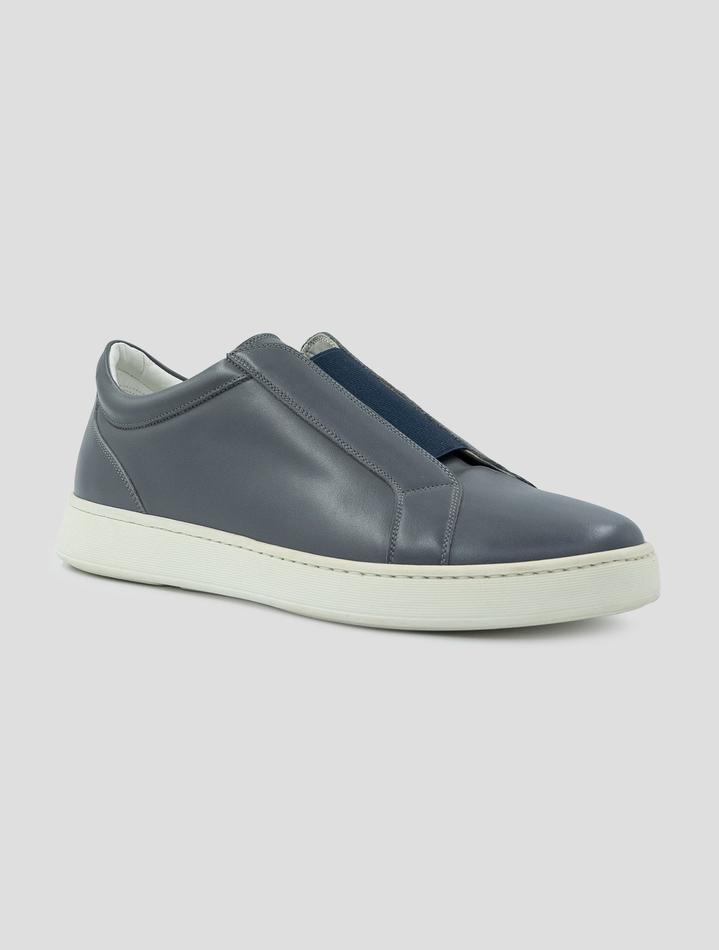 Kiton Gray Leather Sneakers