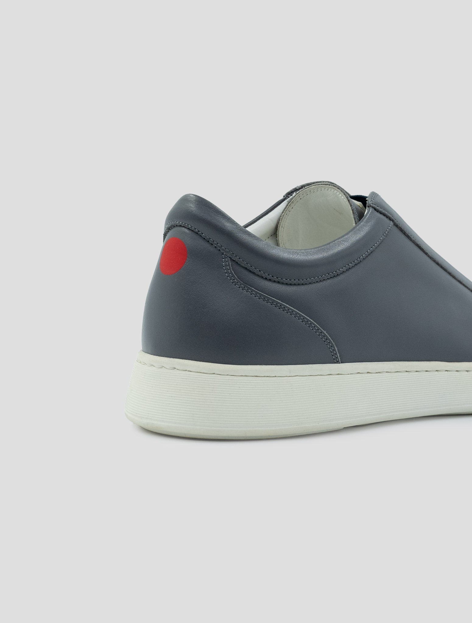Kiton Gray Leather Sneakers