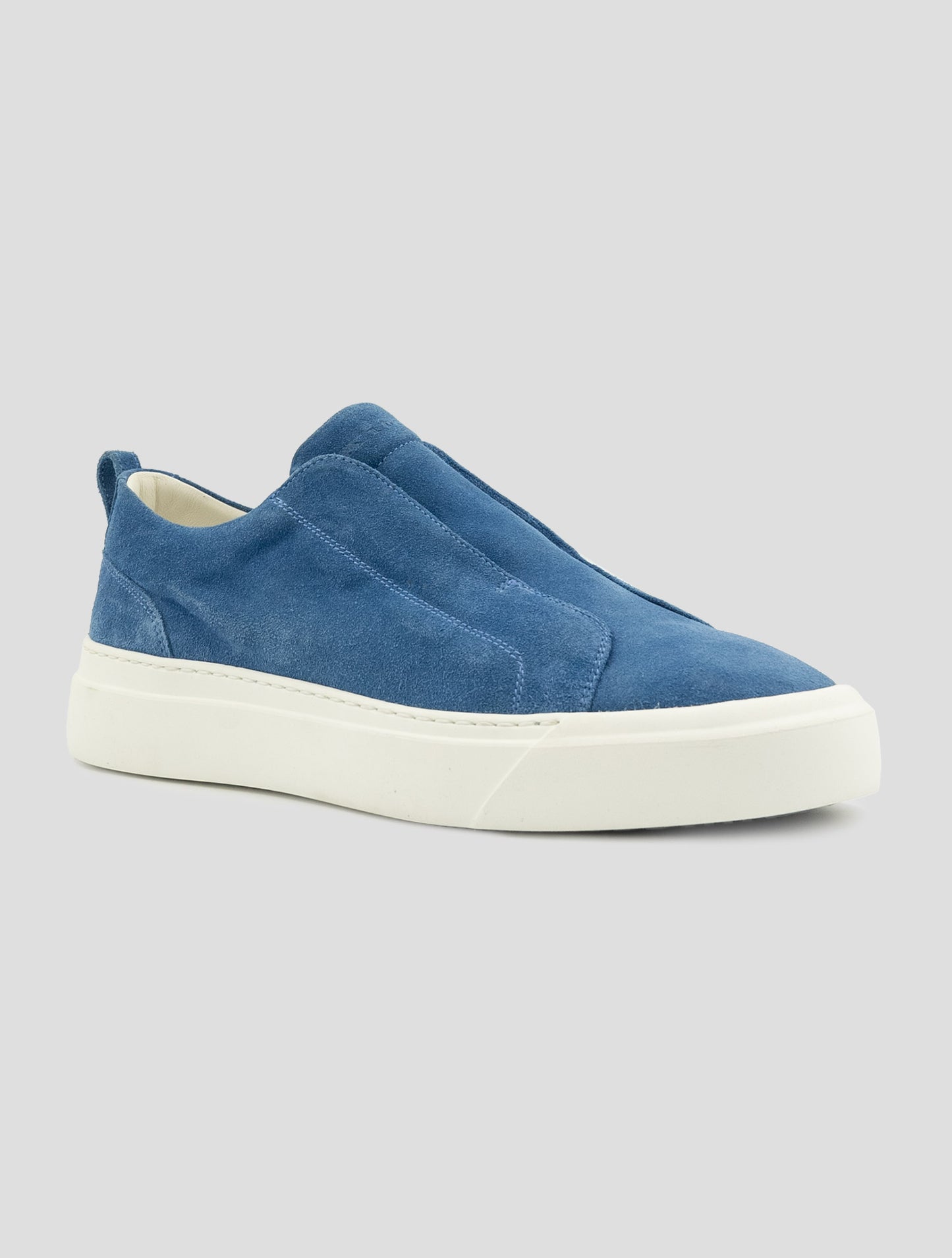Kiton Light Blue Leather Suede Sneakers
