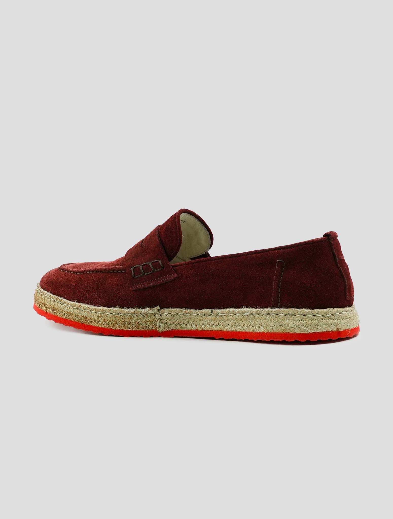Kiton Red Leather Suede Espadrillas