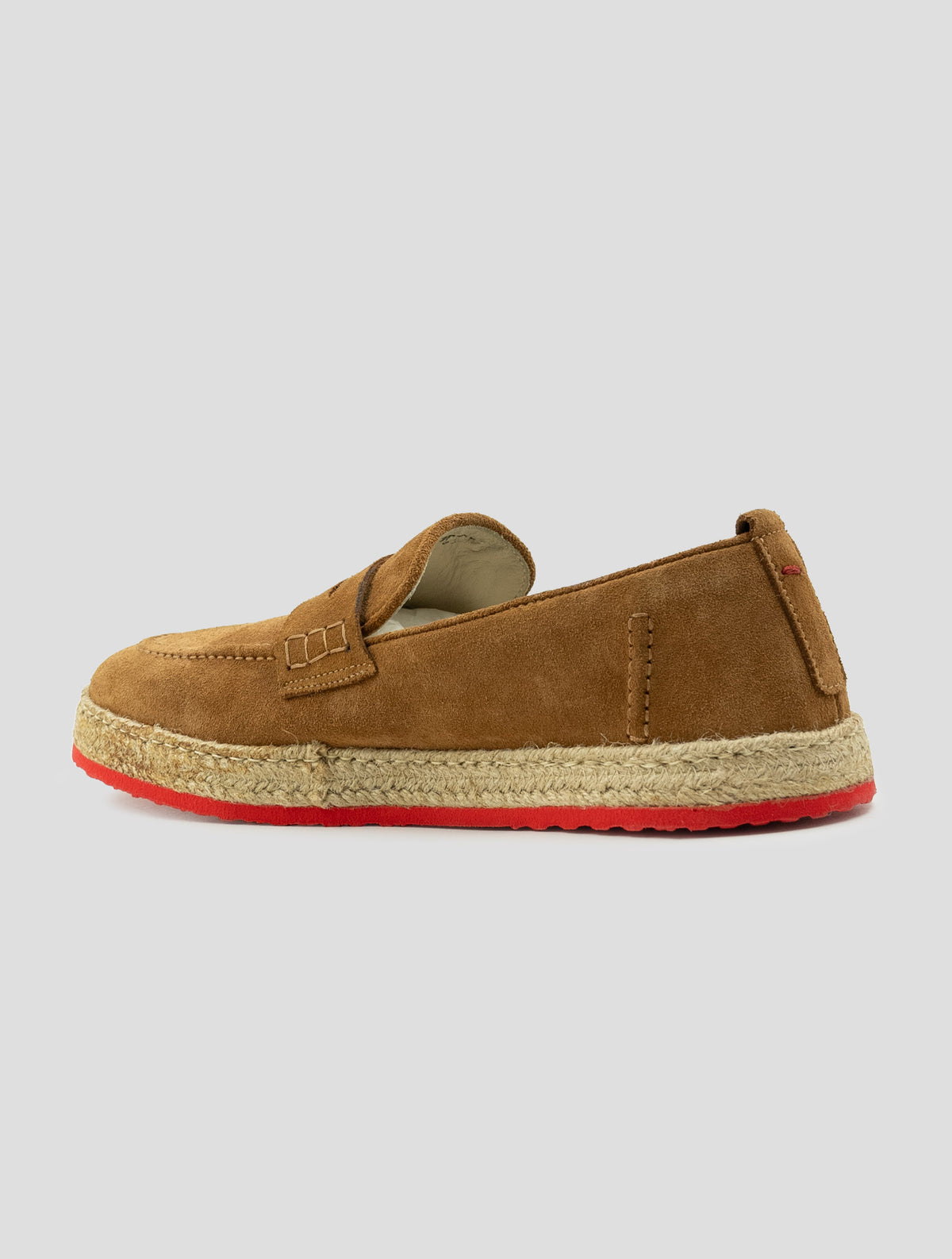 Kiton Brown Leather Suede Espadrillas