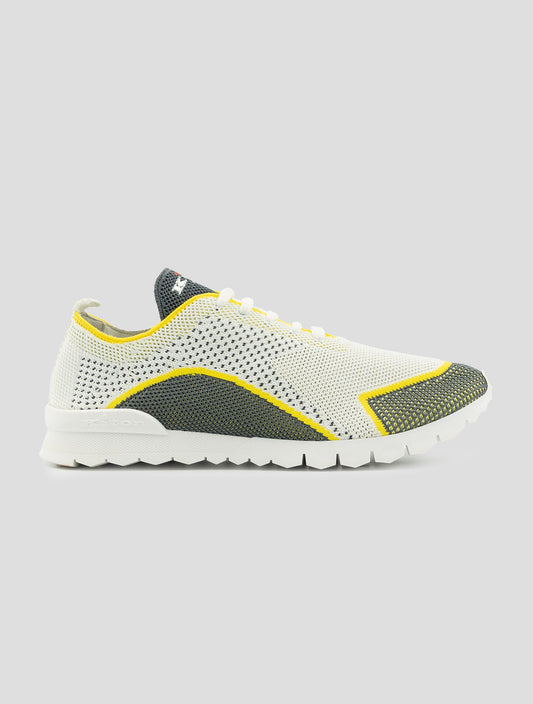 Kiton Gray Yellow Cotton Ea Sneakers