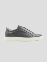 Kiton Gray Leather Sneakers