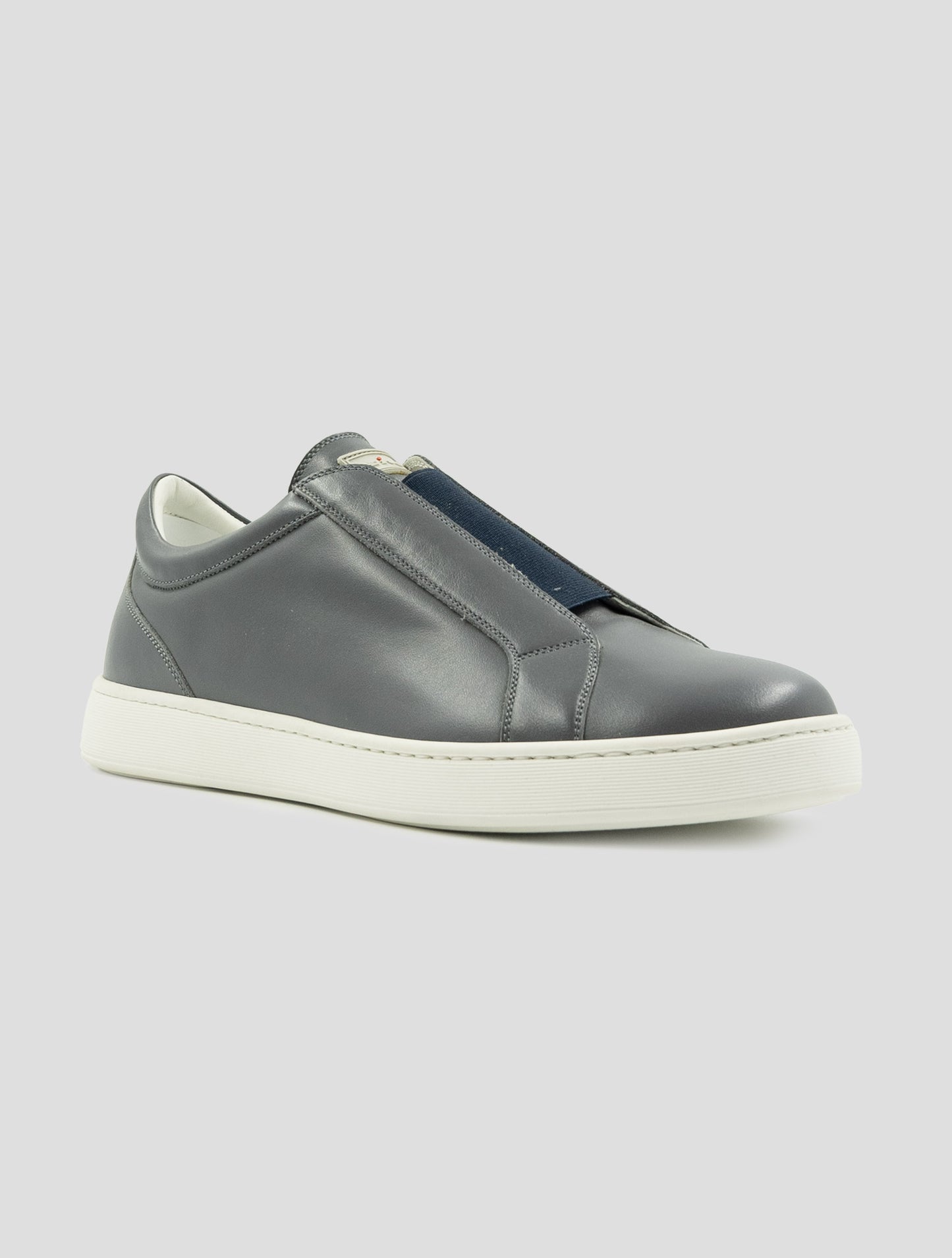 Kiton Gray Leather Sneakers