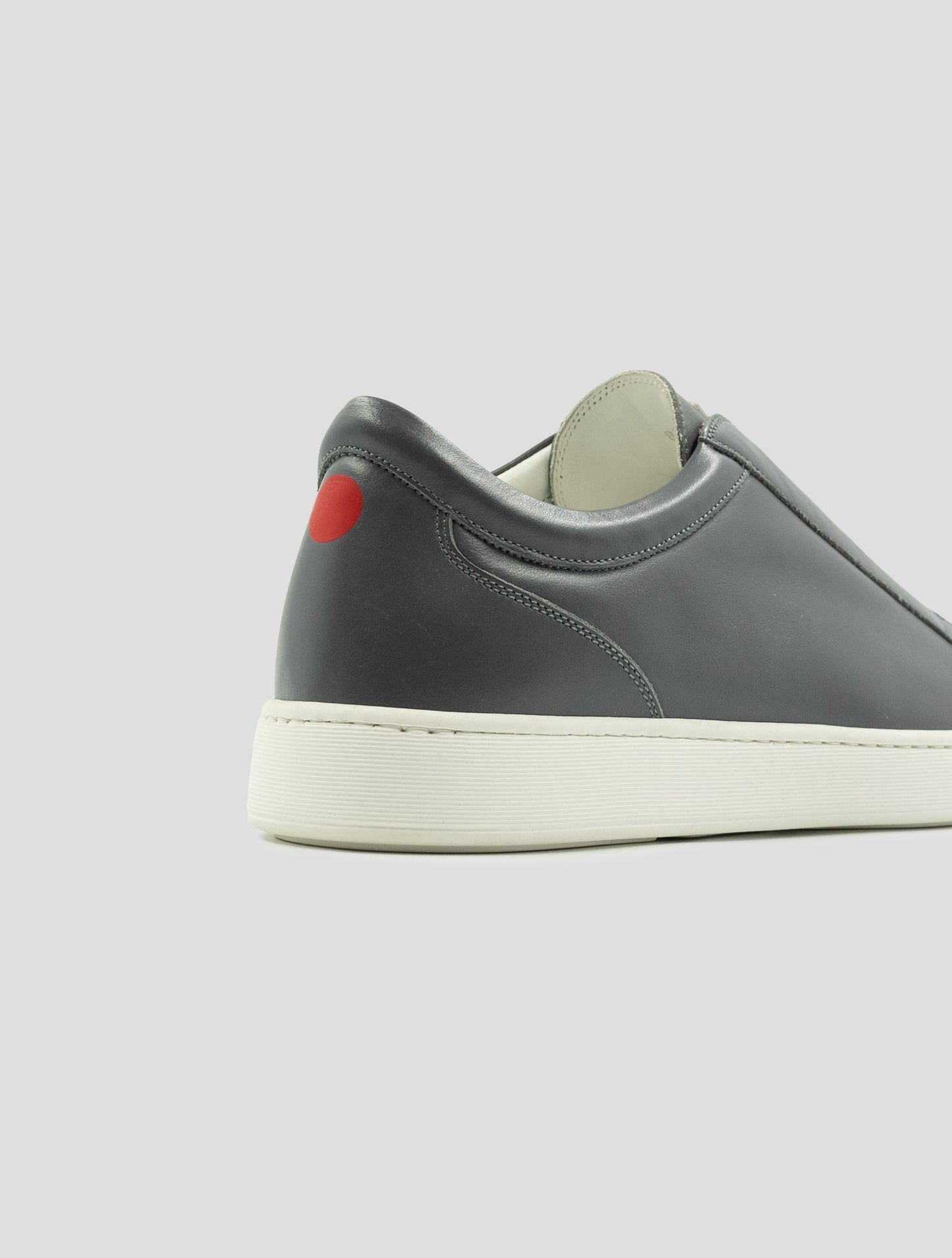 Kiton Gray Leather Sneakers