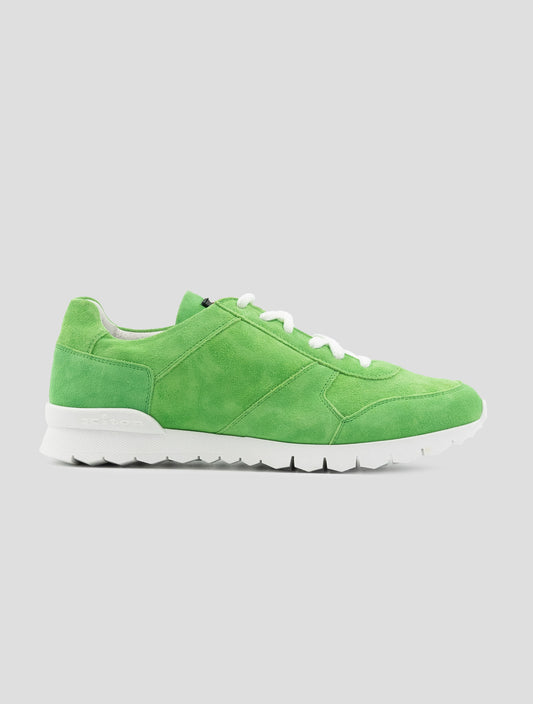 Kiton Green Leather Suede Sneakers