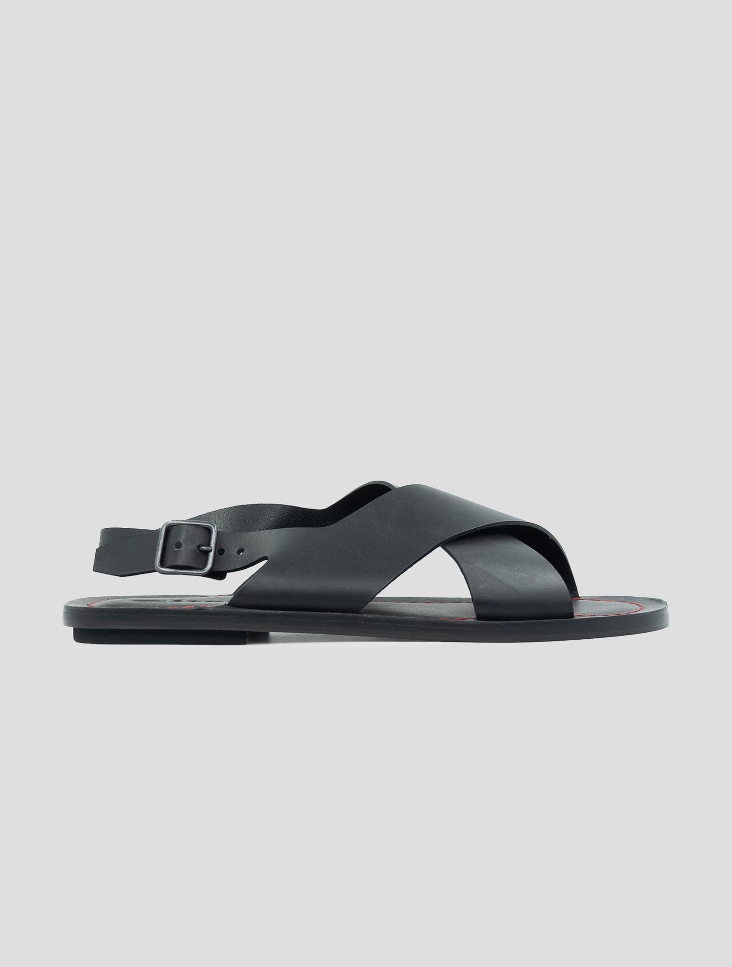 Kiton Black Leather Sandals