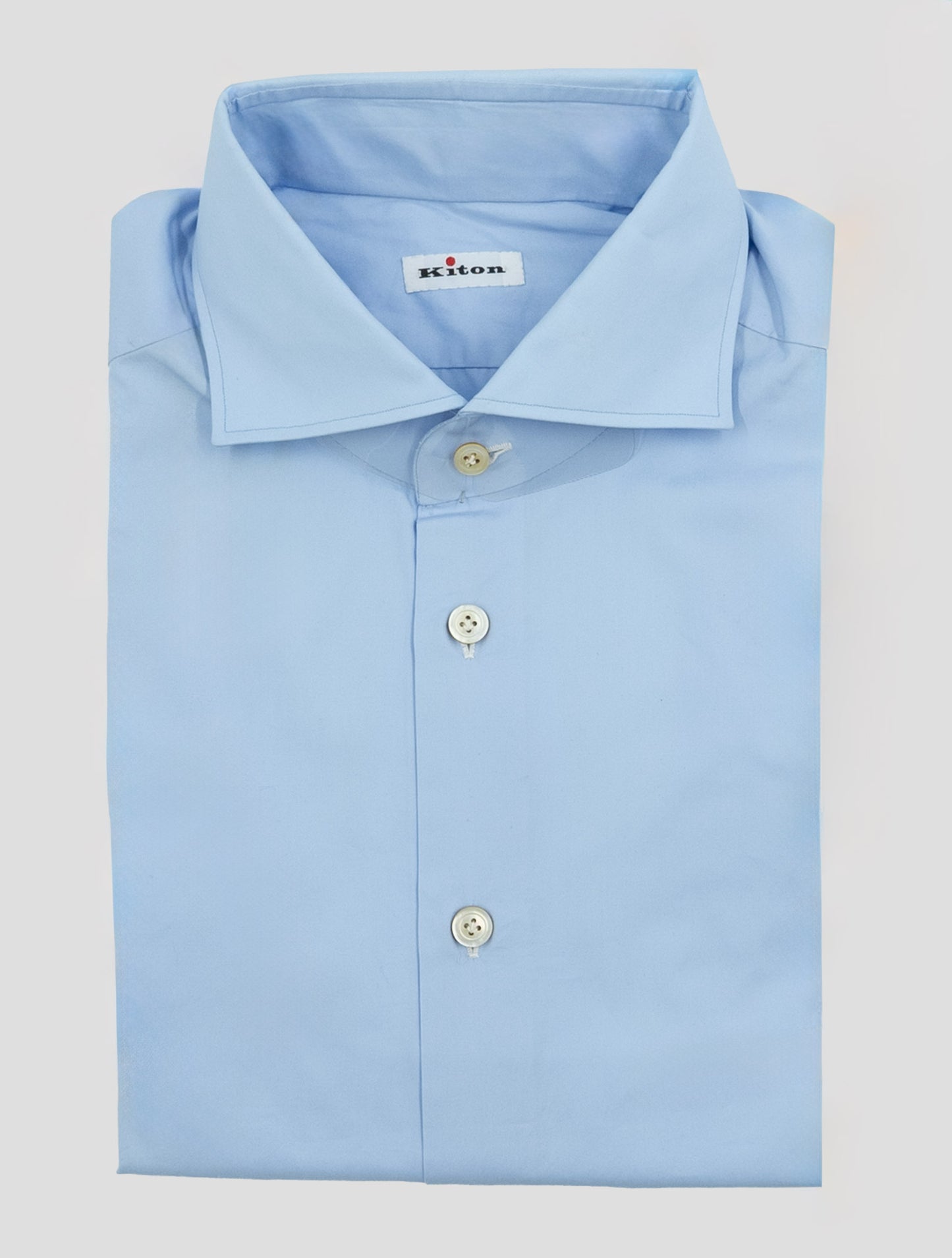 Kiton Light Blue Cotton Shirt