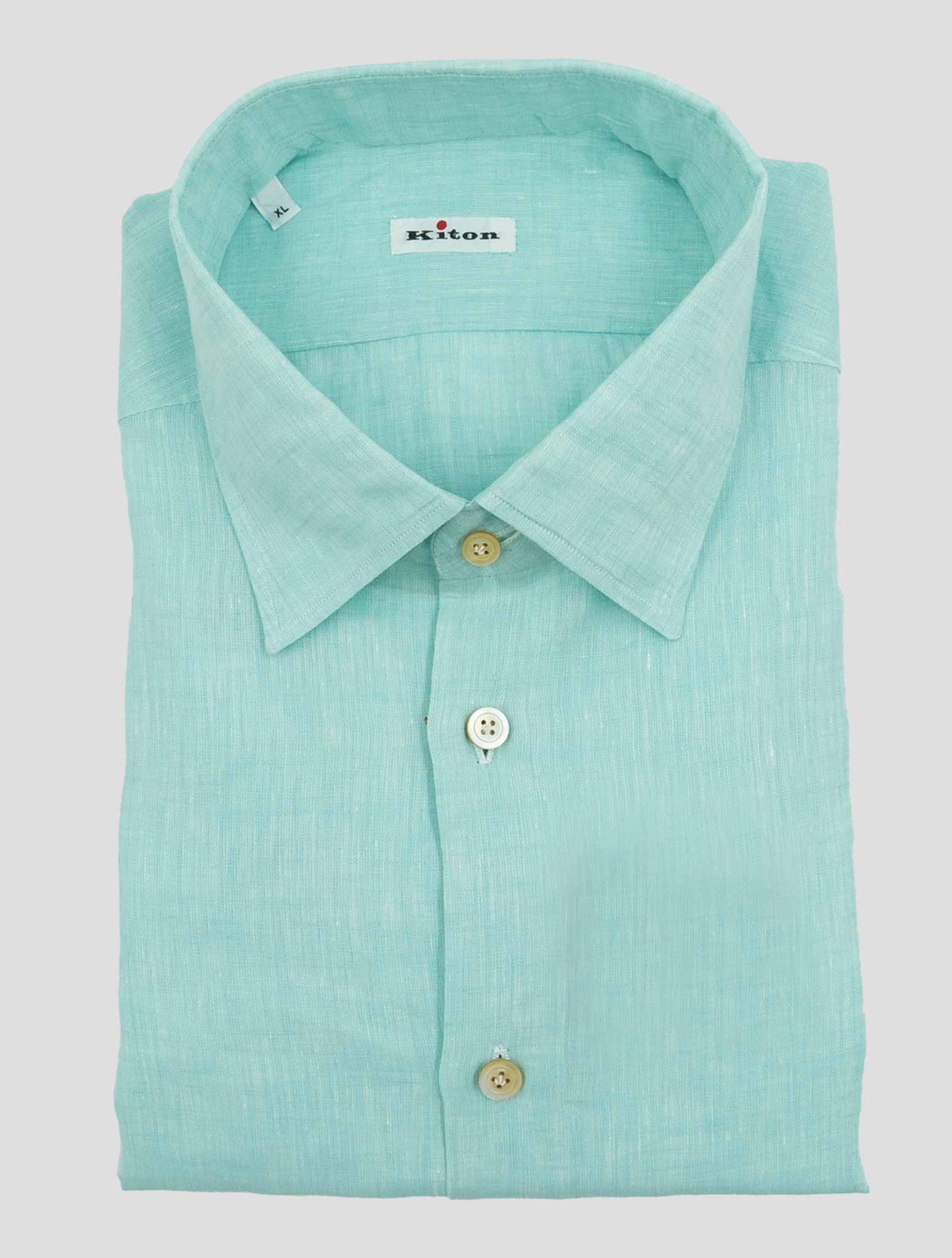 Kiton Light Green Cotton Shirt