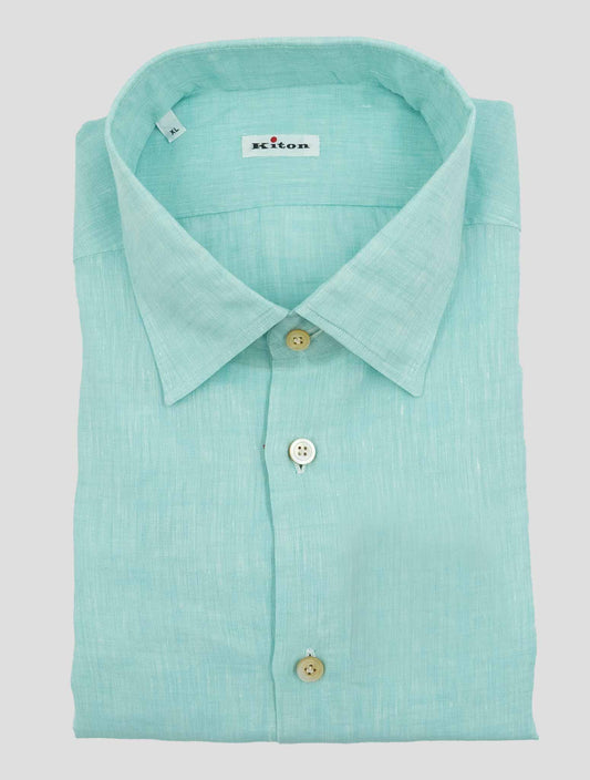 Kiton Light Green Cotton Shirt