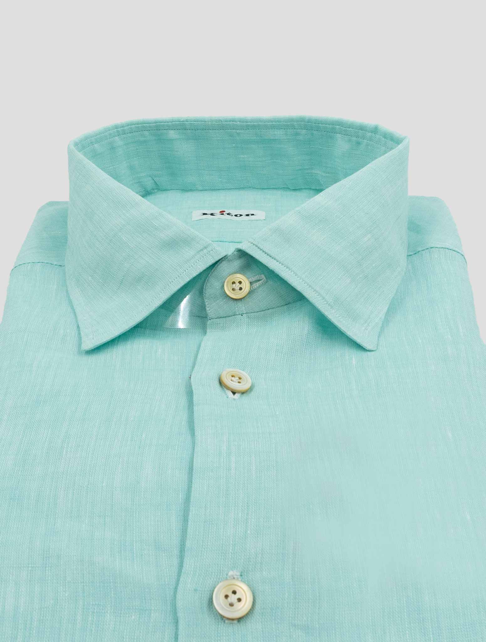 Kiton Light Green Cotton Shirt