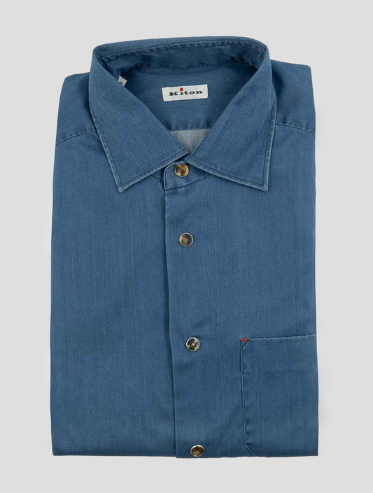 Kiton Denim Cotton Shirt