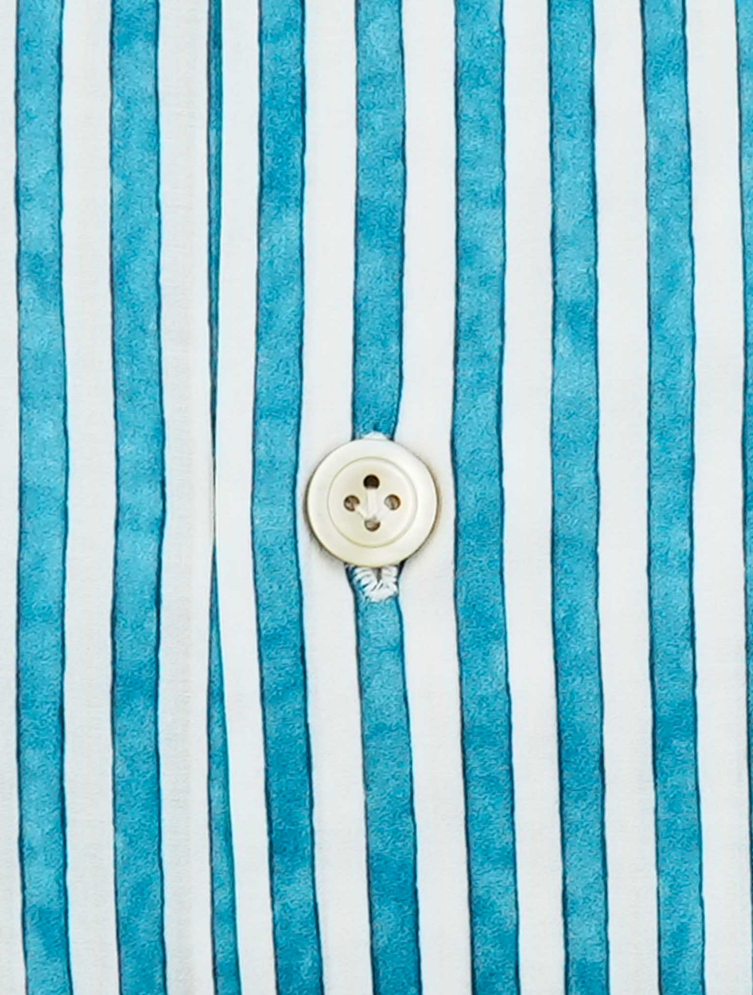 Kiton Blue White Cotton Ea Shirt