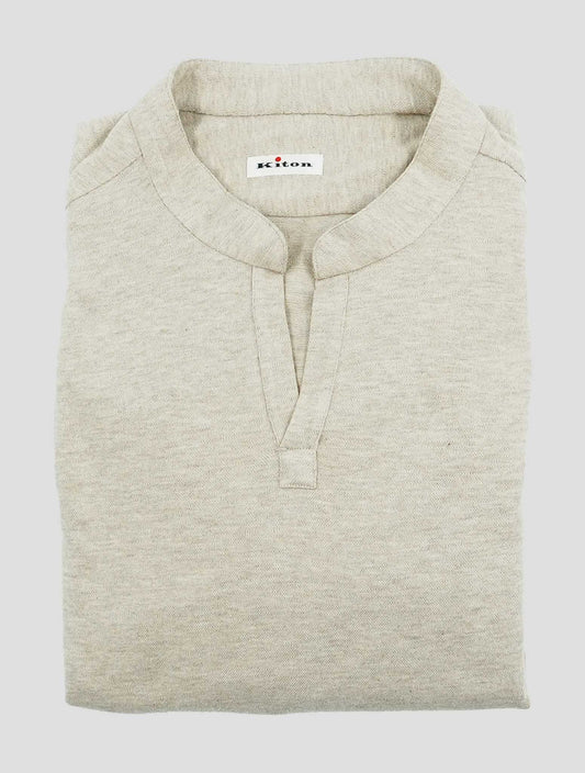 Kiton Beige Cotton Cashmere Capri Sweater Shirt