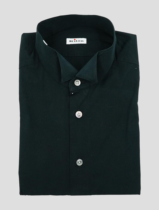 Kiton Black Cotton Shirt
