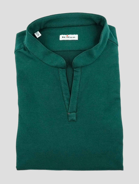 Kiton Green Cotton Ea Capri Sweater Shirt