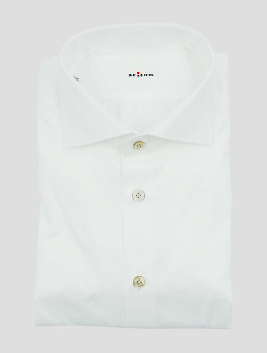 Kiton White Cotton Shirt French Cuff