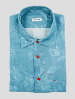 Kiton Blue Linen Nerano Shirt