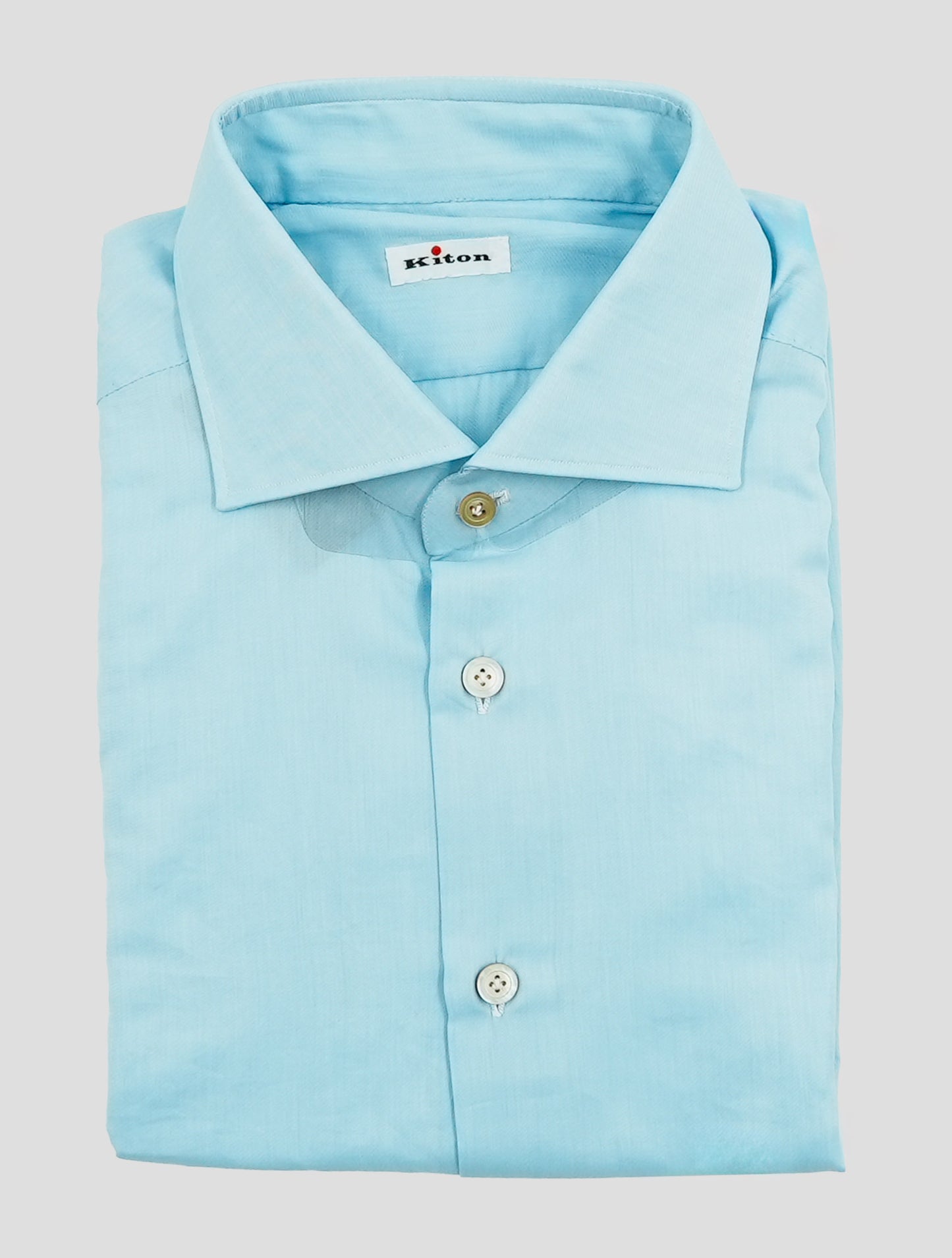 Kiton Blue Cotton Shirt