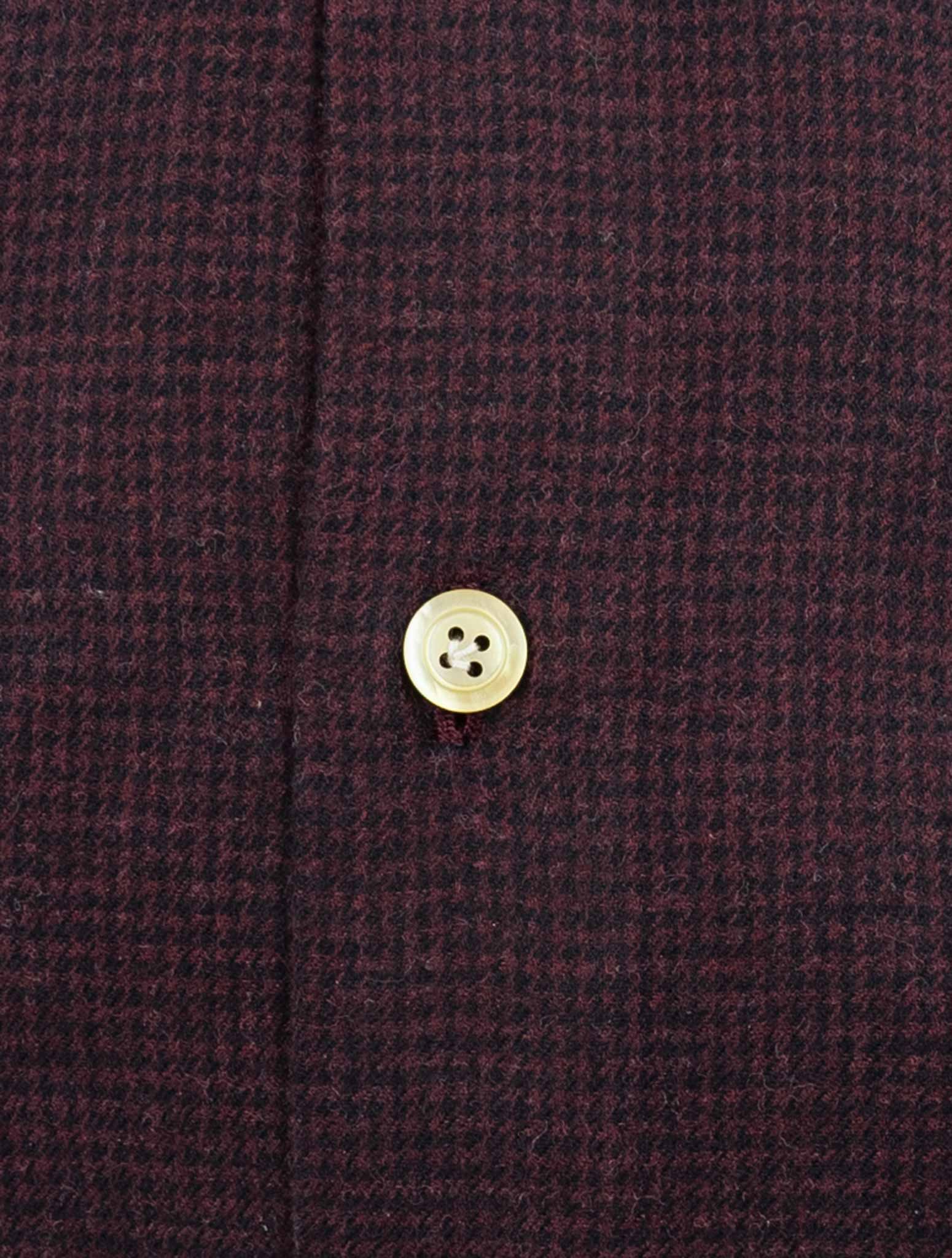 Kiton Burgundy Black Cotton Shirt