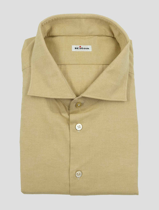 Kiton Beige Cotton Shirt