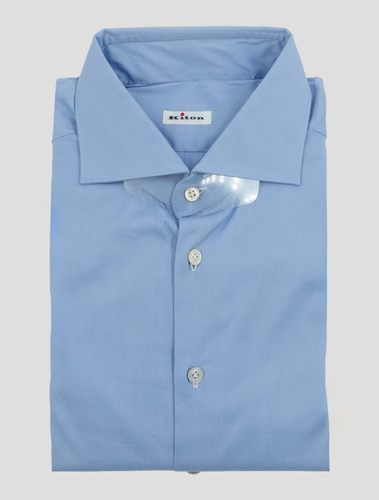 Kiton Light Blue Cotton Pa Ea Shirt