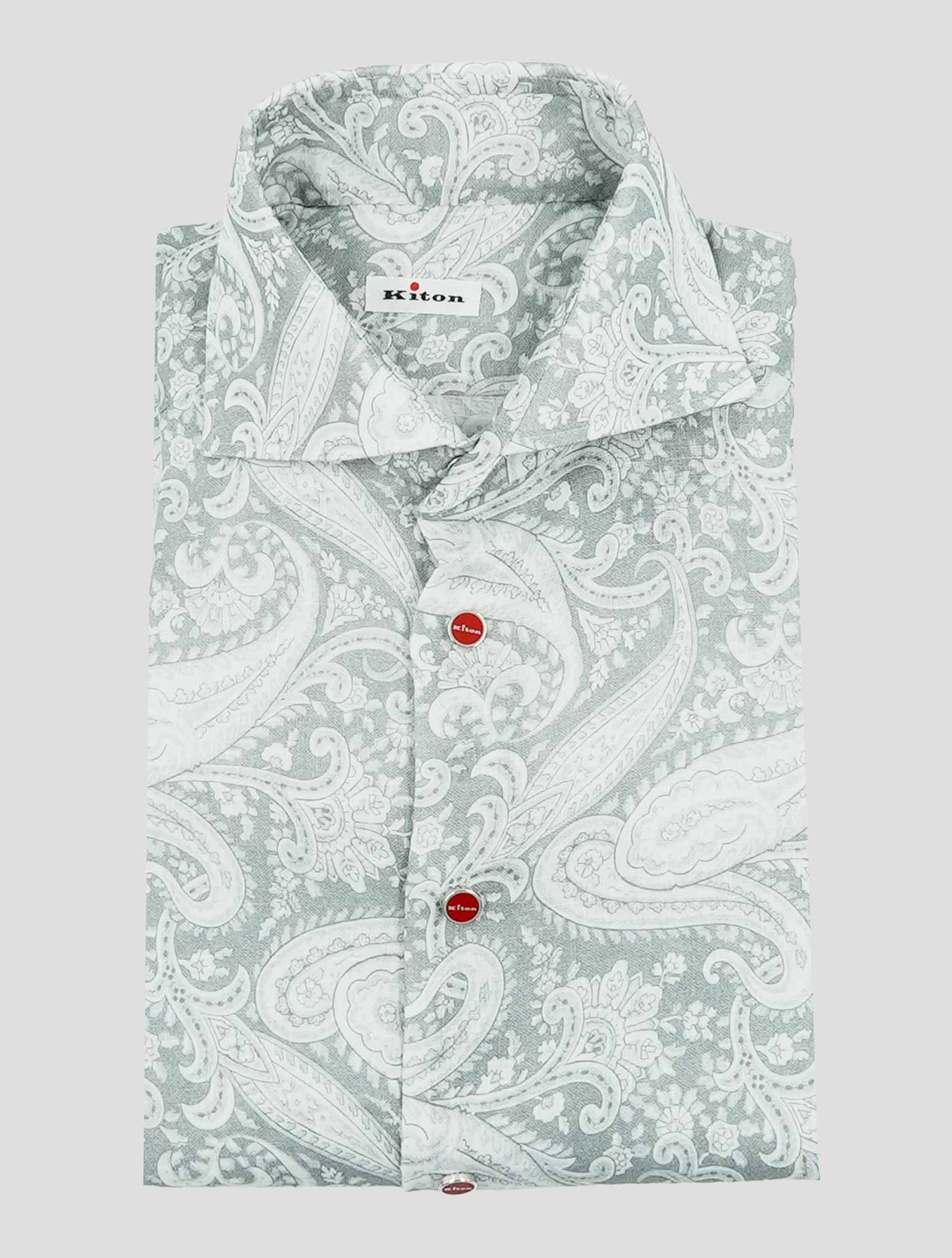 Kiton Gray Linen Shirt