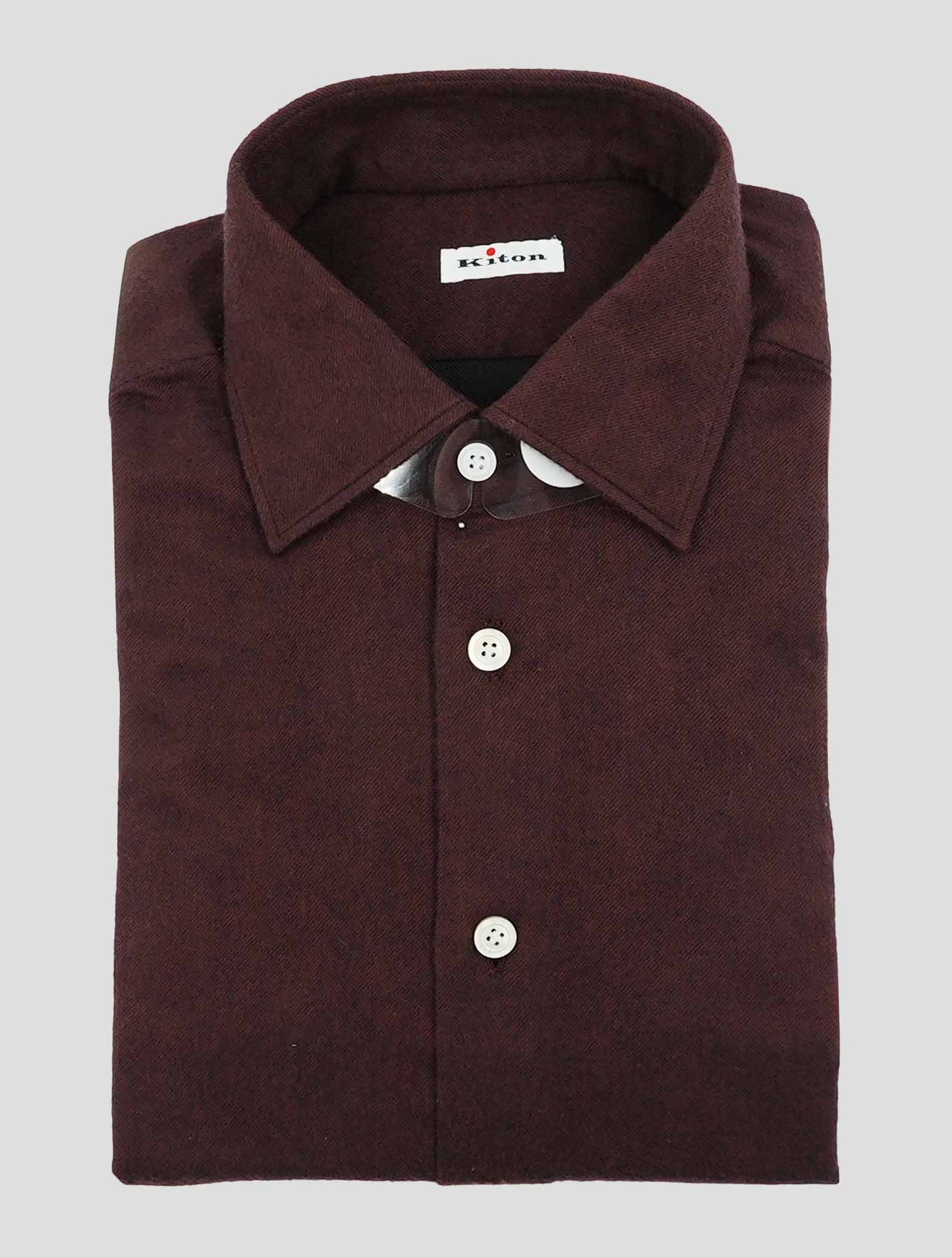 Kiton Burgundy Cotton Shirt