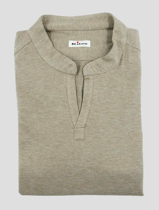 Kiton Beige Cotton Cashmere Capri Shirt Polo