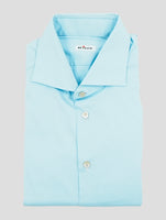 Kiton White Light Blue Cotton Shirt
