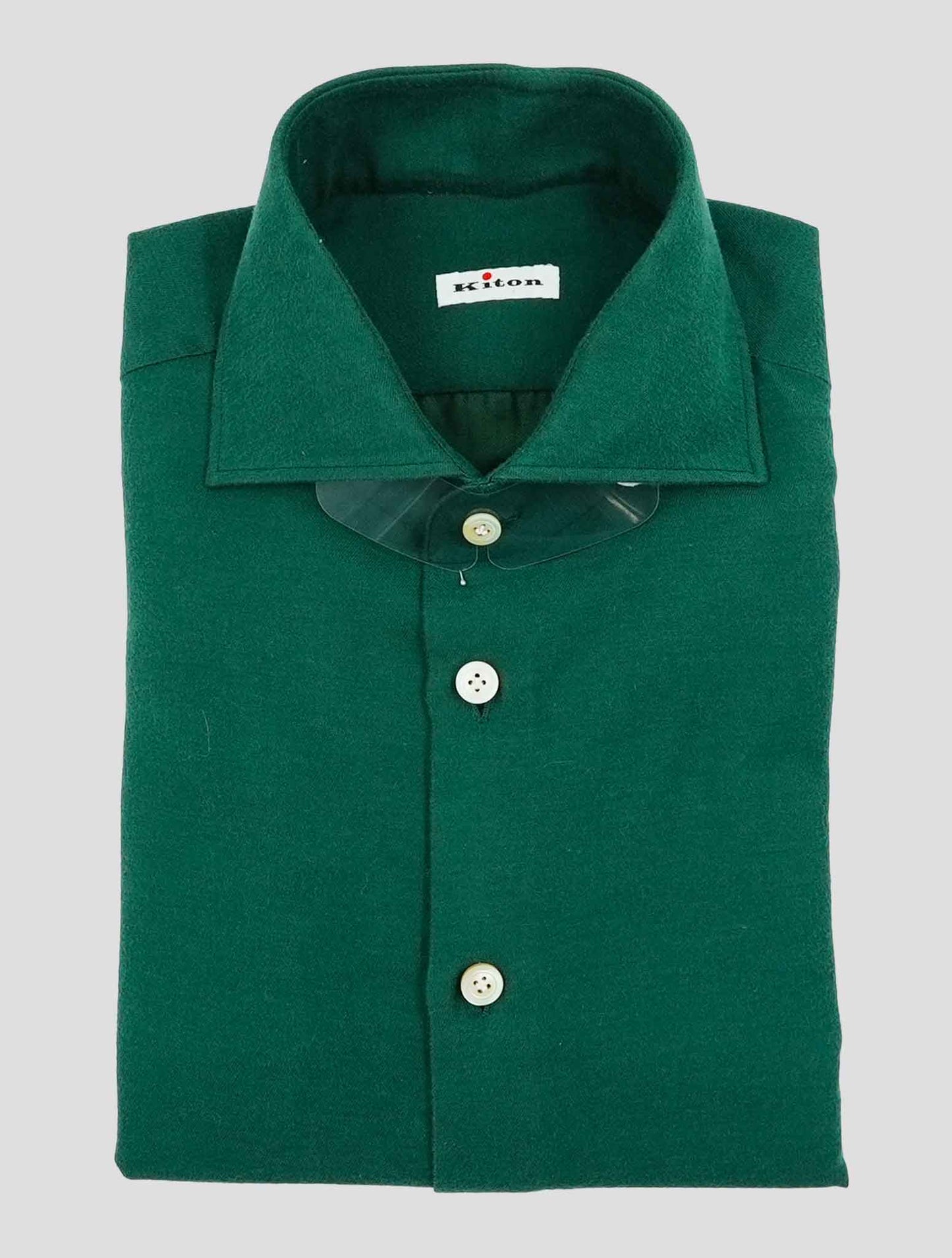 Kiton Green Cotton Cashmere Shirt