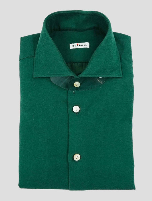 Kiton Green Cotton Cashmere Shirt