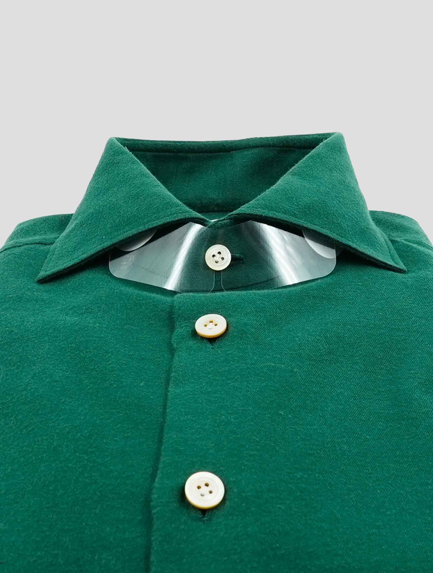 Kiton Green Cotton Cashmere Shirt