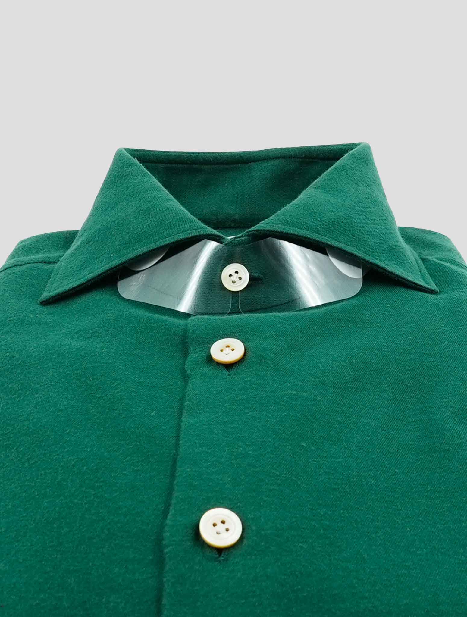 Kiton Green Cotton Cashmere Shirt